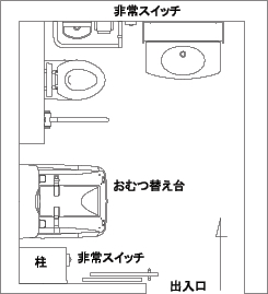 手荷物受取所トイレ図面