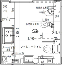 展望デッキ（ファミリートイレ）トイレ図面